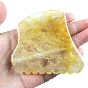 Masajeador Facial de Piedra de Citrino Amarillo, Herramientas <span class=keywords><strong>Faciales</strong></span> con Logotipo, Piedra de Masaje de Jade Guasha <span class=keywords><strong>para</strong></span> la Piel - Product Image 5