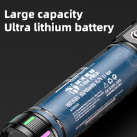 Lampe torche télescopique rechargeable avec zoom, charge Type-C, haute luminosité, pour situations d'urgence, autodéfense, camping en plein air
