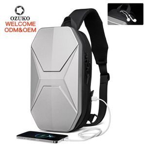 Sac à bandoulière Ozuko 9509, sac à dos mini pour ordinateur portable, sac <span class=keywords><strong>de</strong></span> poitrine, sac à bandoulière personnalisé en ABS pour homme, tendance <span class=keywords><strong>TikTok</strong></span> - Product Image 1