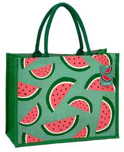 Sac de courses en jute personnalisé à la vente, écologique, réutilisable, avec motif de lettres, coloré et élégant - Product Image 1