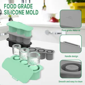 Các Nhà Sản Xuất Bán Buôn Tái Sử Dụng Stackable Ice Lưới 3-Khoang Silicone Xi Lanh Ice Khuôn Cho Tủ Đông