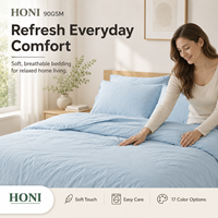 Ensemble de literie de luxe pour hôtel HONI, confortable, respirant, rafraîchissant, ultra-doux, avec poches profondes, sans plis, facile d'entretien