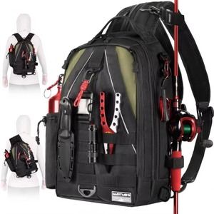 Échantillon gratuit : Sac à dos de pêche avec 4 boîtes à accessoires, sac à dos de pêche avec porte-cannes, sac de pêche grand format 45L 600D - Product Image 2