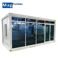 Usine de Guangzhou, vente en gros de maisons en verre pliables pour villa, prix bas et installation rapide avec acier inoxydable