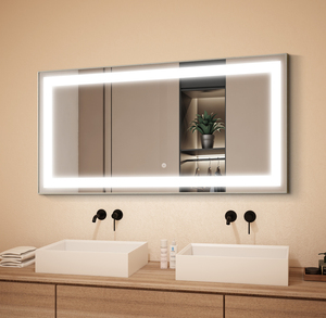 Espejo de tocador LED inteligente para baño y sala de estar con marco de aluminio Diseño moderno Control táctil IP44 Garantía de 3 años - Product Image 3