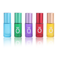 Flacon vide pour huiles essentielles et parfums, 10 ml, en verre dépoli transparent, ambré ou bleu, avec bille roll-on en métal, pour crème visage