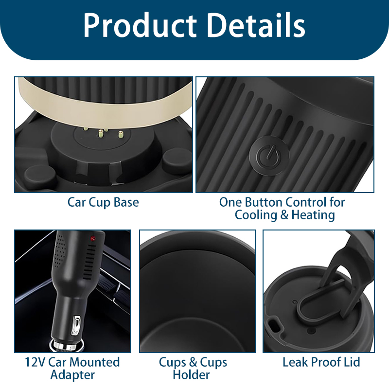 Aida AD-HC350 Smart Temperature Control Cooling Heating Coffee Mug - 12V Car Use with LED Display