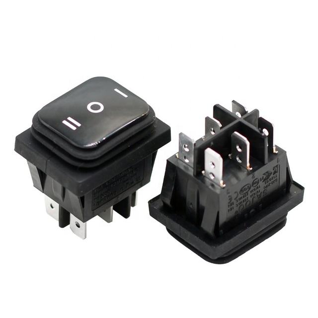 6pin ON-OFF-ON Dpst 16A 250v Rocker Switch T85 IP67 sealed with Waterproof Cover
