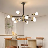 Tsinye Moderne Spoutnik Lustre Noir Or Salle À Manger Table Luminaire De Forme Ovale pour Cuisine De Ferme