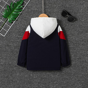 Veste d'hiver coupe-vent à capuche et fermeture éclair pour garçons Vêtements pour enfants avec couleurs contrastées <span class=keywords><strong>Pull</strong></span> épais - Product Image 3