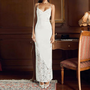 Vestido de Mujer con Encaje y Tirantes Finos, Estilo Largo y Sexy, Elegante para Vacaciones, Fiestas y Banquetes - Product Image 3