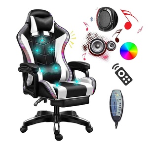 <span class=keywords><strong>Chaise</strong></span> d'ordinateur RGB Anji avec massage et repose-pieds, <span class=keywords><strong>chaise</strong></span> de jeu vidéo musicale, <span class=keywords><strong>chaise</strong></span> de jeu de course rouge avec haut-parleurs - Product Image 3