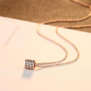 แฟชั่น <span class=keywords><strong>2019</strong></span> สตรี 18 K Rose Gold เครื่องประดับ 925 เงินสเตอร์ลิงสร้อยคอเพชร - Product Image 3