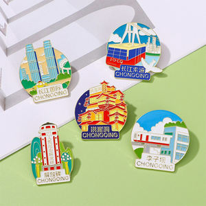 Aimants de réfrigérateur personnalisés en forme de ville chinoise 3D, souvenirs de voyage en émail doux personnalisés, artisanat en relief métallique - Product Image 5