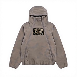 Sweat-shirt à capuche personnalisé avec logo, en molleton, coton et polyester, coupe ample et carrée, épaules tombantes, options d'effets de lavage disponibles, MOQ 10 - Product Image 1