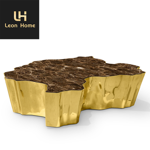 Mesa de <span class=keywords><strong>centro</strong></span> de árbol del conocimiento de lujo, latón fundido pulido con revestimiento de pátina, diseño de árbol dorado grabado - Product Image 3