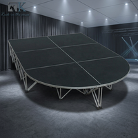 Plataforma de Escenario para DJ de Aluminio de 4x4 pies, Forma Cuadrada, Portátil, de Madera Contrachapada, para Eventos y Conciertos