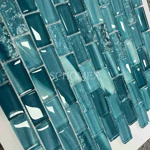 Fohu mosaico de vidro cristal de tijolo, mosaico gradual da escola para cozinha banheiro piscina