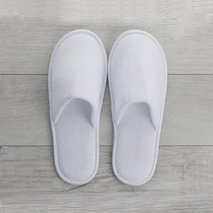 Pantofole Monouso Chiusure, in Spugna di Cotone Bianco, 50 Paia, Confezione in Carta - Product Image 5