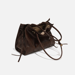 Sacs fourre-tout en PU de haute qualité, durables, grande capacité, avec fermeture éclair, imperméables, sacs à main de luxe pour ordinateur portable, sacs à main <span class=keywords><strong>vintage</strong></span> en <span class=keywords><strong>cuir</strong></span> souple pour femmes - Product Image 5