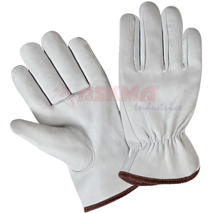 Guantes de trabajo de piel de cabra de primera calidad para conductores y jardinería, con pulgar Keystone de corte recto, guantes de seguridad de cuero con clasificación AB. - Product Image 1