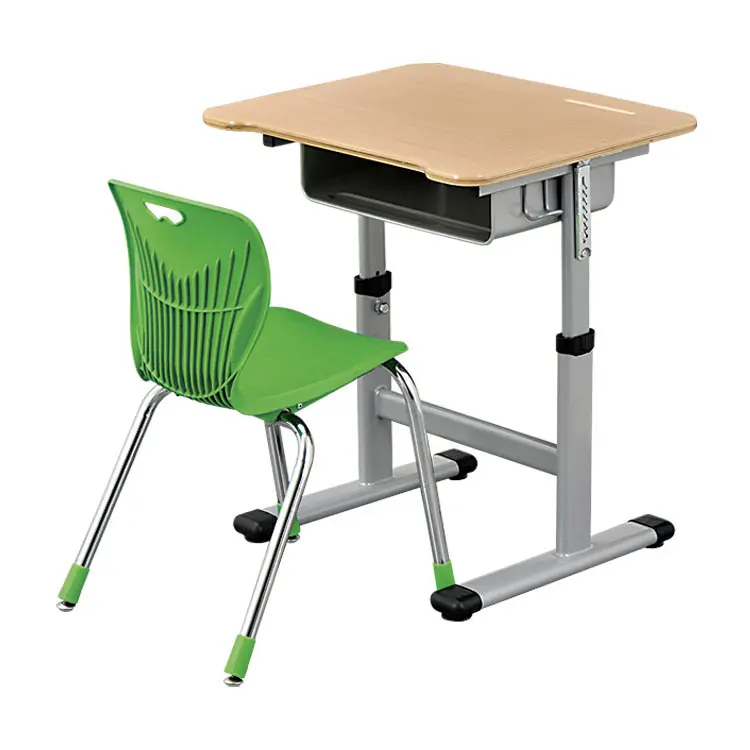 Silla de plástico al por mayor, muebles de escritorio de madera contrachapada, sillas y mesas escolares