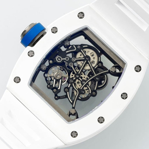 Reloj mecánico unisex de estilo ejecutivo con caja de cerámica blanca premium, movimiento esqueletizado de fabricación propia y resistente al agua. - Product Image 3
