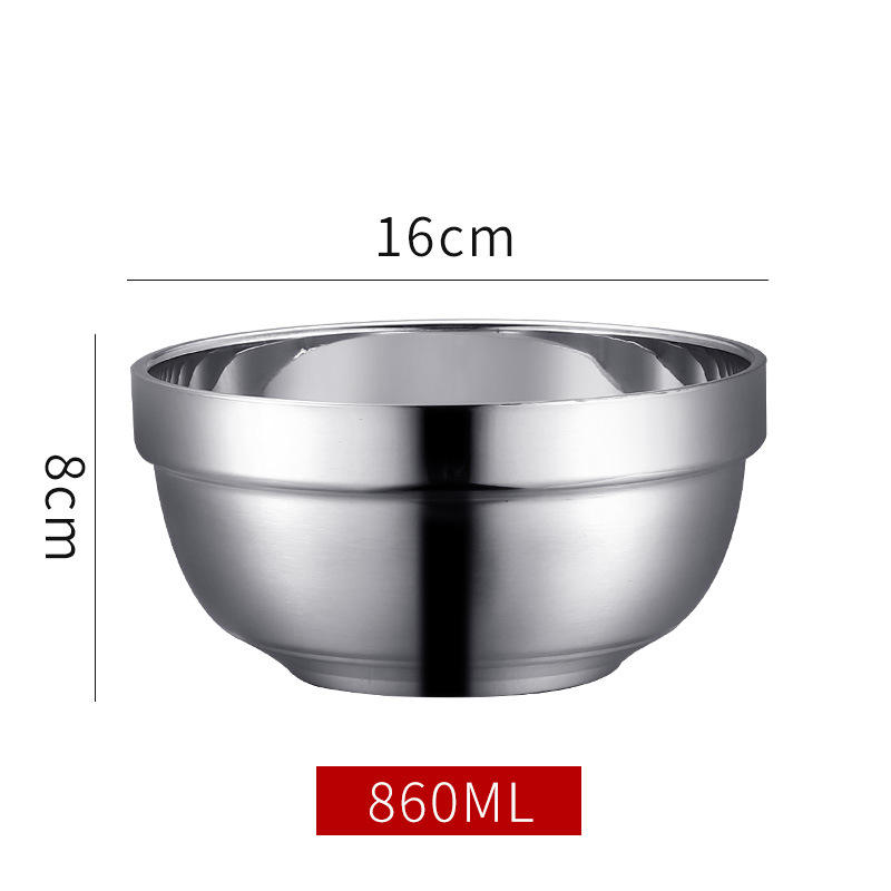 ชามสแตนเลส 304 สองชั้น เก็บความร้อน ขนาด 16 ซม.