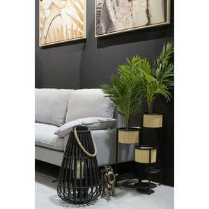 Fioriera in Metallo e Bambù 40x40x70.5 Naturale - Product Image 1