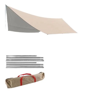 Outdoor Silver Coated <b>Canopy</b> <b>Tent</b> 3x3 To 4.5x6 Polyester Waterproof UV Protection Portable Camping Shelter Square Shape - Product Image 1