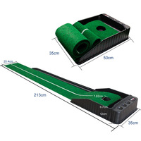 Entrenamiento Caoba Auto Ball Return Interior/exterior Ejercicio Mat Tipo Putting Green Golf Putter Trainer