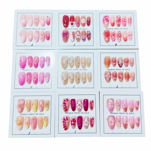 أظافر صناعية عالية الجودة وشائعة، 10 قطع/عبوة، تصميم جديد، أظافر قصيرة بشكل اللوز للبيع بالجملة، مقاسات XS، S، <span class=keywords><strong>M</strong></span> - Product Image 1