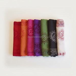 Shivam Arts Indian Hindu Hand-Printed Viscose Soft Cotton <b>Scarves</b>-Soft and Luxurious Small/Medium/<b>Large</b> Sizes - Product Image 1