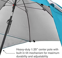 Tenda memancing pantai ukuran besar, tenda pantai tahan angin kanopi penahan matahari portabel, payung memancing tali pelindung