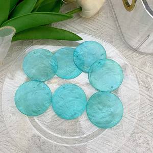 50 أو متعددة الألوان قرص دائري مرآة قذيفة أم اللؤلؤ سحر لالقرط ديي قلادة صنع المجوهرات - Product Image 4