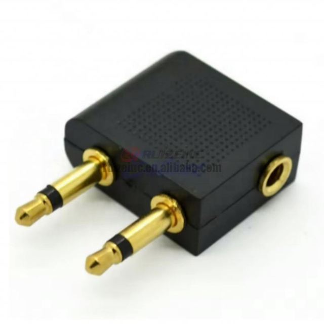 Headphones Adapter Airplane Airline Travel Headphone Jack Audio Adapter Converter Plug 3.5mm Jack Headset Connector