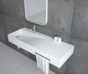 Corians卫浴人造石浴室水槽，壁挂式洗手盆