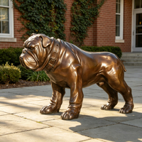 Sculpture de chien en bronze coulé à la main, style animal moderne, sur mesure, pour parc et hall d'entrée