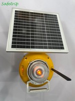 Safetrip - Lumières périmétriques pour hélicoptère portables, alimentées par énergie solaire/batterie, LED jaunes omnidirectionnelles pour aéroport