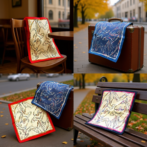 Sciarpa quadrata piccola con stampa a catena 70x70 cm, alla moda, per donna e uomo - Product Image 2