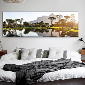 Pintura de Paisaje Simple, Abstracta y Moderna, Decoración de Pared para Sala de Estar, Pintura de Cristal, Porcelana y Vidrio para Pared - Product Image 1
