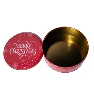 Vòng giáng sinh hộp thiếc với vàng bên trong cho kỳ nghỉ kẹo Cookie sô cô la Biscuit bao bì trang trí lưu trữ <span class=keywords><strong>container</strong></span> - Product Image 5