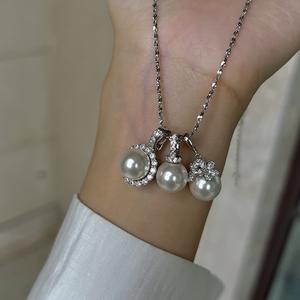 Collar de Plata de Ley S925 con Brillante Perla de Riqueza, Diamante Amarillo, Cielo Estrellado, Galaxia Súper Inmortal, Brillo Galore - Product Image 5