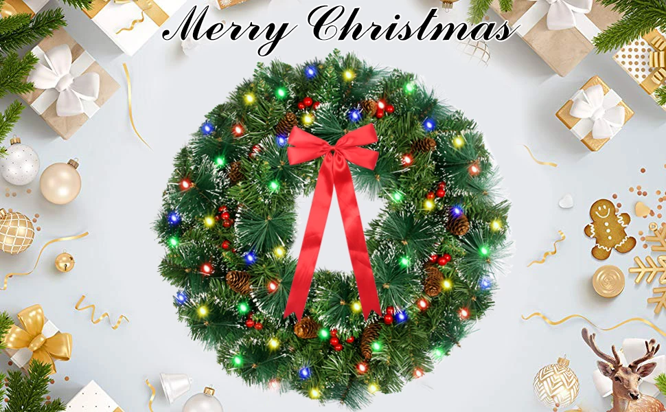 Home Christmas Wreath Led Indoor And Outdoor Waterproof Customizable Christmas Decoration Led Garlands