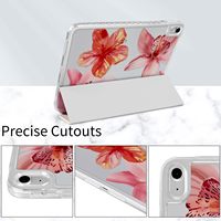 Étui Trifold avec support pour iPad 11e génération 11 pouces 2025 et 10e génération 10,9 pouces 2022, motif fleur d'hibiscus, housse de protection antichoc