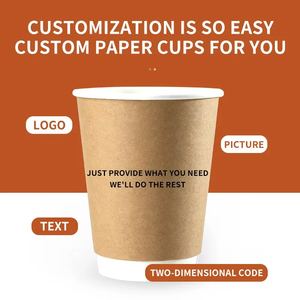 <span class=keywords><strong>Gobelet</strong></span> à café en papier écologique à double paroi jetable de haute qualité avec logo <span class=keywords><strong>personnalisable</strong></span> pour boissons chaudes - Product Image 2