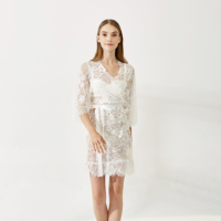 Robe de mariée et de demoiselle d'honneur en dentelle blanche sur mesure pour mariage et fête