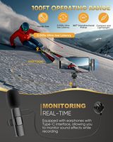 Microphone cravate sans fil Baiwangli K11 2.4G à condensateur, compatible Type C, iPhone et Android, son cristallin, réduction du bruit, plug-and-play