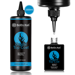 Wholesale BeiEn 1000ml UV <strong>Gel</strong> Polish <strong>Refill</strong> Function Diamond No-Wipe Base Top Coat Long-Lasting Matte Crystal HEMA&amp;TPO OEM - Product Image 3