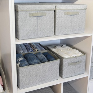 Fabric Closet Organizer Shelf <strong>Cube</strong> Storage Box with Handles Collapsible Home Office Storage <strong>Baskets</strong> for Clothes - Product Image 5